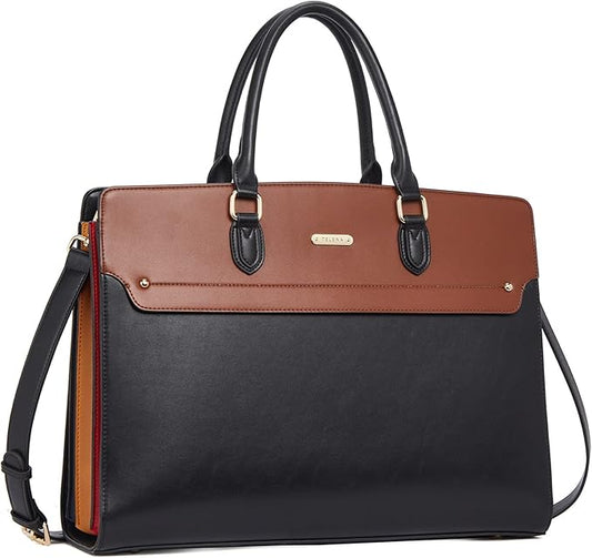 Telena Laptop Tote Bag for Women, 15.6 Inch Shoulder Tote Bag Leather Briefcase for Women, Large Capacity Handbag Bags