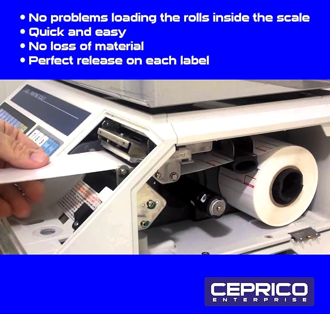 CEPRICO - CAS 8040 Scale Labels | 12 Rolls for CAS Scales | CAS lst-8040 Printing Scale Label | Quality for CAS Digital Scale | UPC Safe Handling | CAS lp 1000 | 500 Labels for Scales | Try It