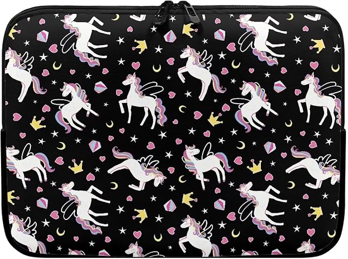 Horse Printed Computer Bags for Laptops Girls, Heart Pattern Computer Carrying Cover Portable Laptop Case Bag, 17 Inch Shockproof Laptop Bag Neoprene Computer Briefcase