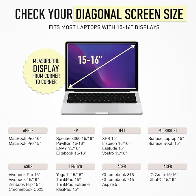 Vandel - Puffy Laptop Sleeve 15-16 Inch Sleeve for Women and Men. College Student Gifts for Christmas, MacBook Pro 16 Inch Case, 15.6 Inch HP Carrying Case Asus/Dell/HP Laptop Case 15.6 Cover