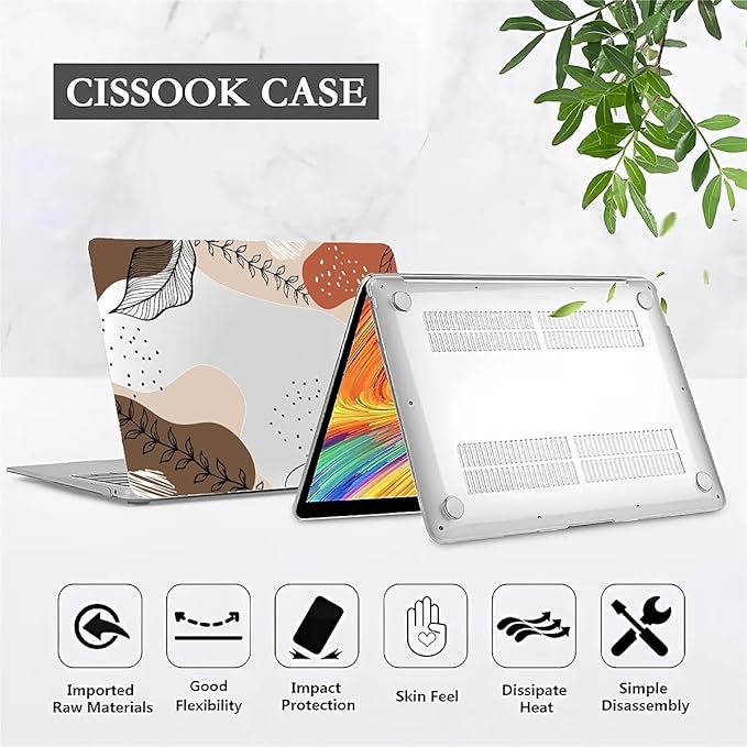 Compatible with 12 Inch MacBook A1534, Tropical Leaves Hard Plastic Shell Cover Case