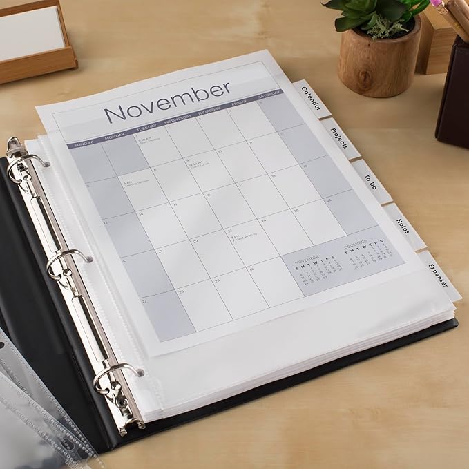 Avery Extra-Wide Big Tab Insertable Dividers for 3 Ring Binders, 5 Tab Sets, White Paper, Clear Tabs, Works with Sheet Protectors, 6 Sets (41121)