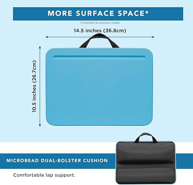 LAPGEAR Compact Lap Desk - Alaskan Blue - Fits up to 15 Inch Laptops - Style No. 43103