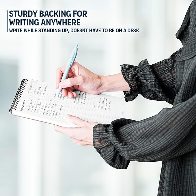 To Do List Notepad 3 Pack: Has Multiple Functional Sections - 6.5 x 9.8" 60 Sheets - Spiral Daily Planner Notebook - Task Checklist Organizer Agenda Pad for Work, Note and Todo Organization