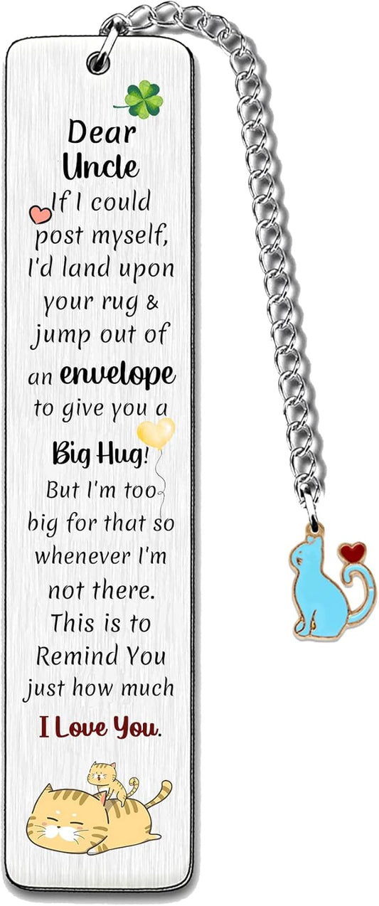 Uncle Bookmarks Christmas Gift Bookmark Birthday Present I Love You Happy Retirement Appreciate Funny Love Quotes Engraved Thanksgiving Keepsakes Best Uncle Ever Fathers Day Gifts from Niece Nephew