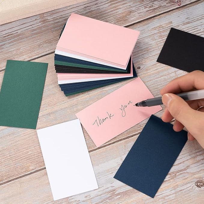 100 Pack Thick Paper Cardstock Blank Heavy Cards Stock for Invitations, Greeting Cards Making, Postcards, Photos, 250GSM Thick Paper (Pink, 3x5 inches)