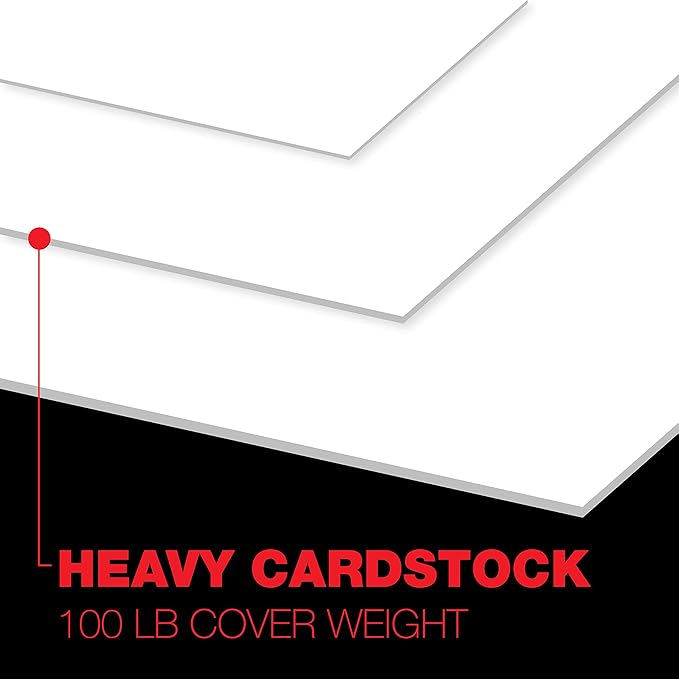 Accent Opaque 18” x 12” White Cardstock Paper, 100lb, 271gsm – 800 Sheets (4 Reams) – Premium Smooth Heavy Cardstock, Printer Paper for Invitations, Cards, Menus, Business Cards – 188096C