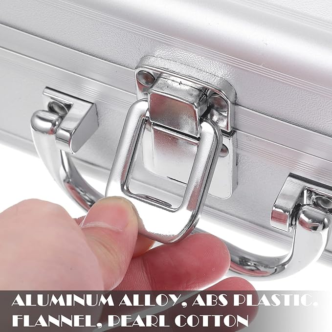 ERINGOGO Aluminum Attache Case - 12inch Lock Metal Briefcase with Ripple Foam, Hard Aluminum Carrying Case for Men, Universal Portable Tool Case for Laptop/Luggage/Instrument White