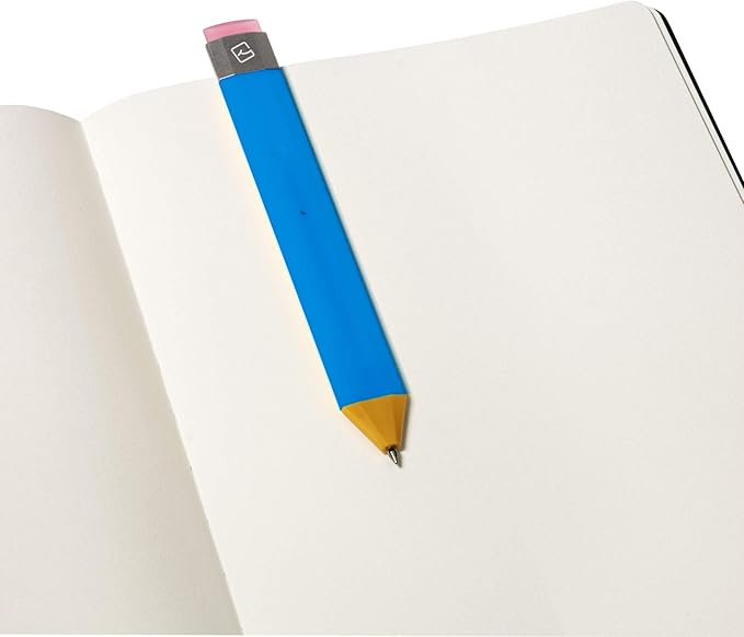 New Pen Bookmark with Refills | Erasable Ballpoint Gel Pen and Bookmark 3-in-1 | Ink Novelty Pen with Eraser | Page Marker | Book Marker | Page Holder Clip | Gift for Reader and Writer (Blue)