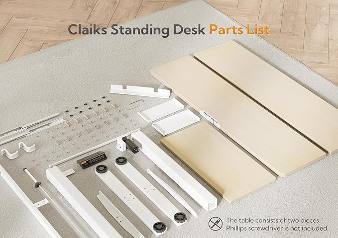Standing Desk with Keyboard Tray, Electric Standing Desk Adjustable Height, 48x24 Inches Sit Stand up Desk with Splice Board, Raising Desk for Home Office, Natural