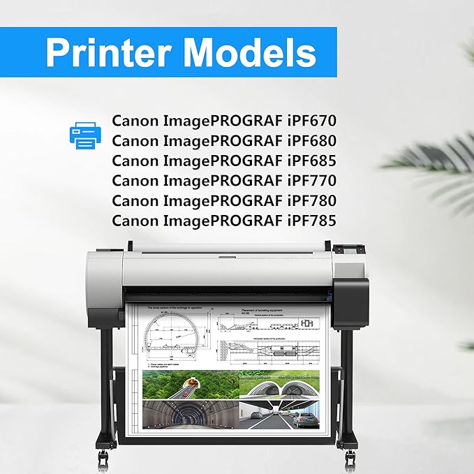 LCL PFI-107 Black 130-ml Ink Cartridge Replacement for Canon PFI-107 PFI-107BK PFI107BK for Canon ImagePROGRAF iPF670 iPF680 iPF685 iPF770 iPF780 iPF785 Printers (1-Pack)