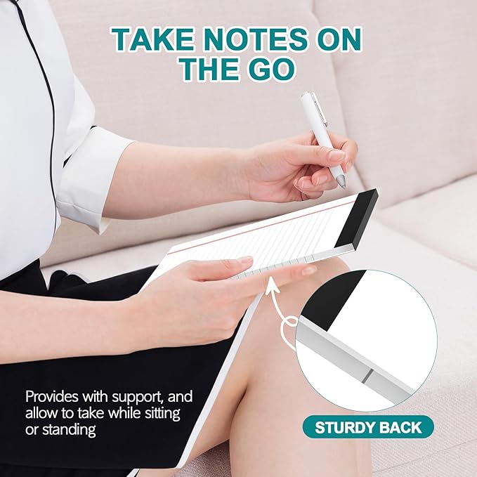 Small Legal Pads 5x8 White Note Pads 5x8 Writing Pads, College Ruled Legal Notepads 5x8, Lined Pads of Paper White Paper Pads 5x8 for School, Home, Office, Business- 10 Pads/Pack, 30 Sheets/Pad