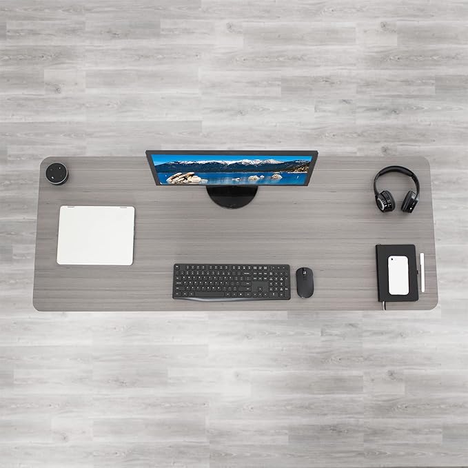 VIVO Dark Gray 60 x 24 inch Universal Solid One-Piece Table Top for Standard and Sit to Stand Height Adjustable Home and Office Desk Frames, DESK-TOP60G
