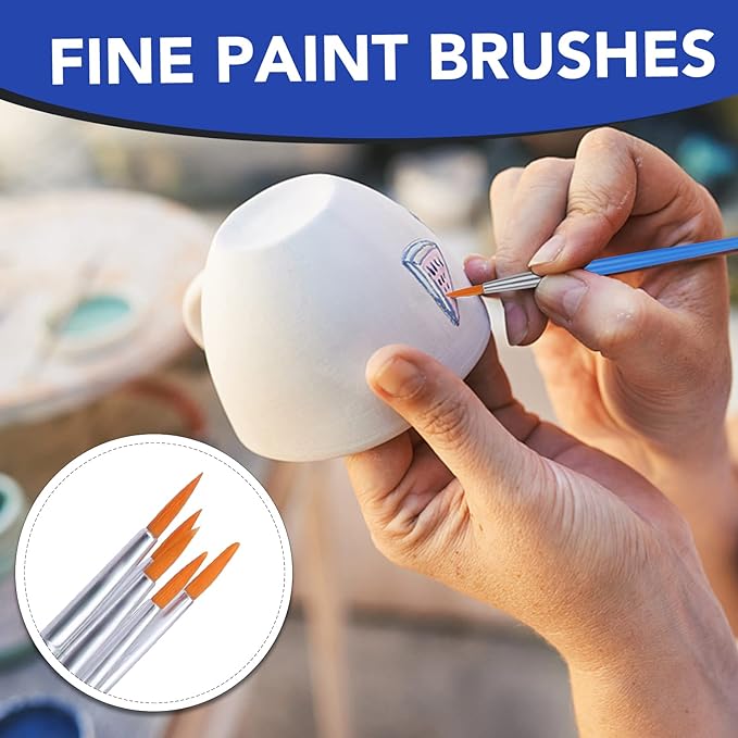 AROIC Paint Brushes Set,110 pcs Nylon Hair Brushes for Acrylic Oil Watercolor Artist Professional Painting Kits