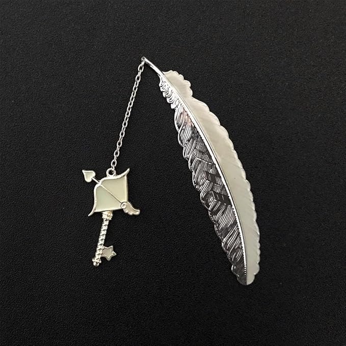 Zodiac Feather Bookmark Gifts for Women Men, Cool Metal Bookmark Glow in The Dark Sagittarius Bookmark, Luminous Star Sign Constellation Horoscope Bookmark Gifts