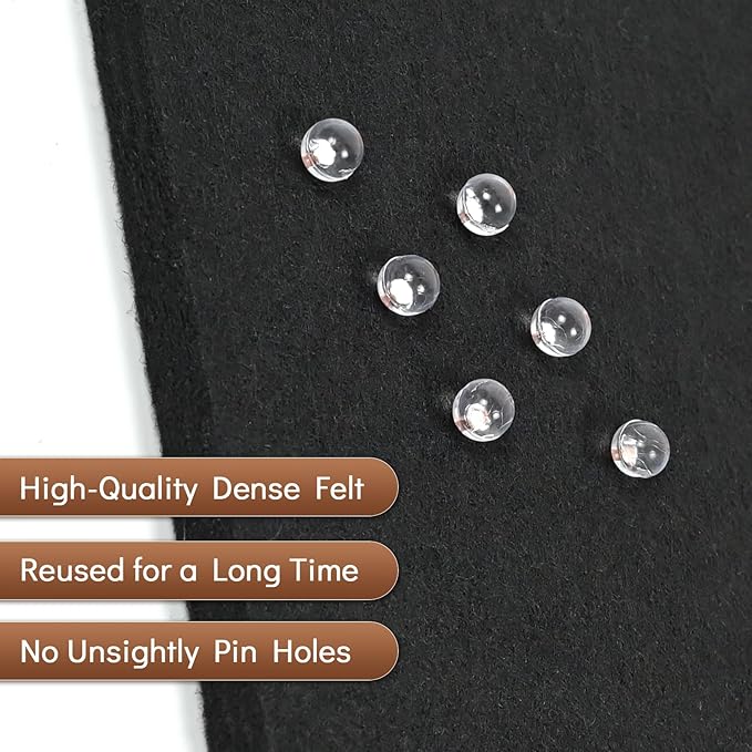Large Cork Board for Walls with 30 Push Pins-48"X36", Easy to Peel&Stick Vision Bulletin Board Tiles, Black Poster Felt Board Supplies Set Home Office Classroom Corkboard Decor Self Adhesive