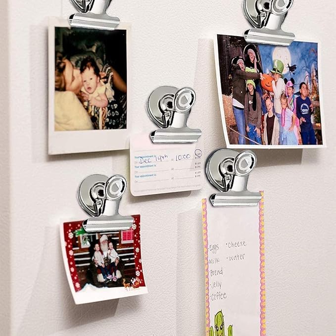 VNDUEEY Magnetic Clips, 50 Pack Strong Magnets for Whiteboard, Refrigerator, Office, Locker, Photo Displays (30mm Wide)