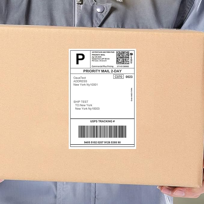 Half Sheet Shipping Labels Half Page Label Address Mailing Postage Labels, Laser & Inkjet Printer Compatible, 5126/8126 (100 Sheets, 200 Labels)