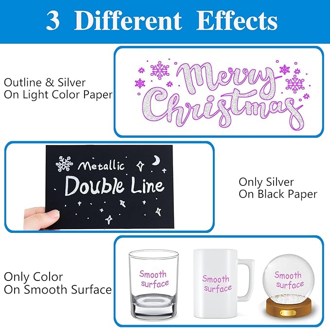 Muchcute Shimmer Markers Outline Glitter Pens: 48 Stocking Stuffers Tween Teen Girl Gifts Trendy Stuff Cute Things Arts Crafts Art Supplies Kids Ages 4 5 6 7 8 9 10 12 14 16 18 Year Old Present Ideas
