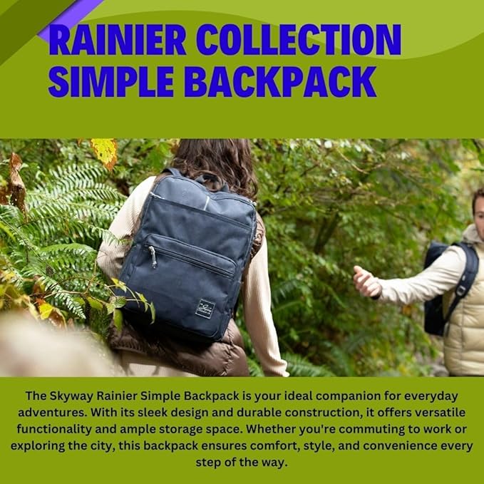 Skyway Luggage Rainier Simple Backpack, Eco-Friendly Made of 100% rPET Travel Laptop Bag for Women & Men, Flight Approved Carry On Bag, 16L, Moab Red