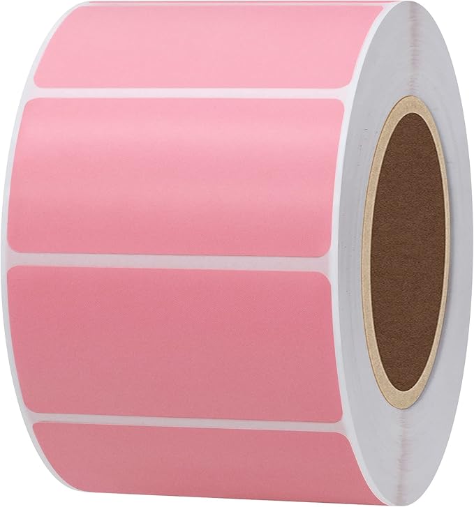 Hybsk 2x1 inch Color Direct Thermal Labels for Shipping, Barcodes, Address, Compatible with Rollo Label Printer & Zebra Desktop Printers,(2"x1",Pink)