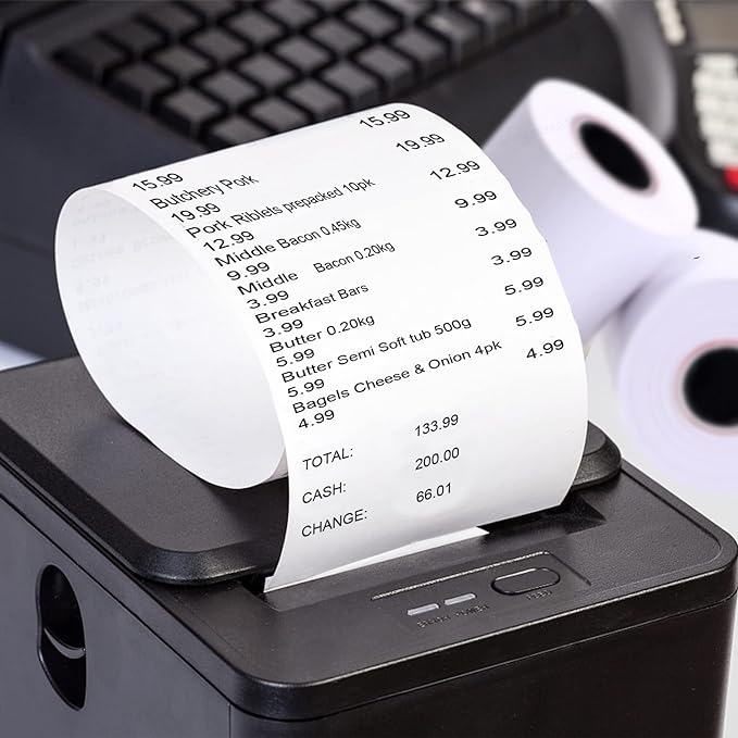 100 Rolls Thermal Paper 3 1/8 x 230ft Pos Receipt Paper, Cash Register Roll TM-T88 T-20 T-90 SRP-350 370