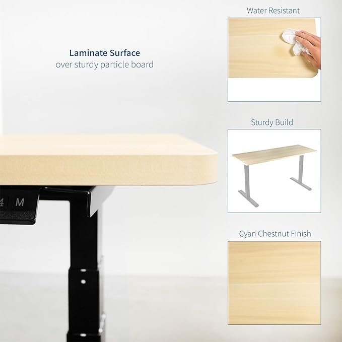 VIVO Light Wood 43 x 24 inch Universal Solid One-Piece Table Top for Standard and Sit to Stand Height Adjustable Home and Office Desk Frames, DESK-TOP43C