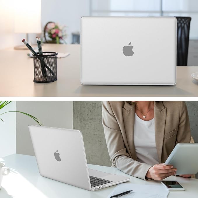 Fintie Case for MacBook Air 13.6 Inch A3113 A2681 (2022 2023 2024 Release) - Snap On Hard Shell Cover for MacBook Air 13.6" M2 M3 Chip with Liquid Retina Display and Touch ID (Frost Clear)