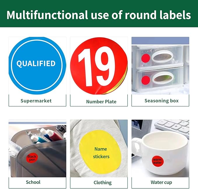 1.5 Inch Round Labels Printable,40 Sheets,20 Circles per Sheet,Matte Circle Stickers 1.5 Inch for Laser/Inkjet Printers,Circle Sticker Labels 1.5" Diameter, Letter Size