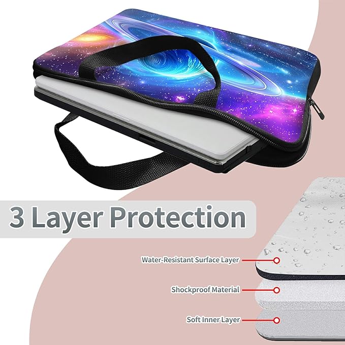 Universal Tablet Laptop Sleeve Case 10 inch, Cosmic Planet Slim Carrying Case Durable Handbag Travel Laptop Bag for 7 to 10-inch Laptops/Notebook/Kids Tablet/ipad/eBook Readers
