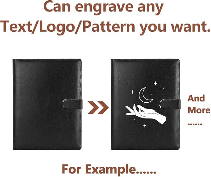 Personalized Portfolio - Customized Leather Portfolio with Personalized Logo or Text - Ideal for Resumes, Interviews, and Professional Business Use, Pink