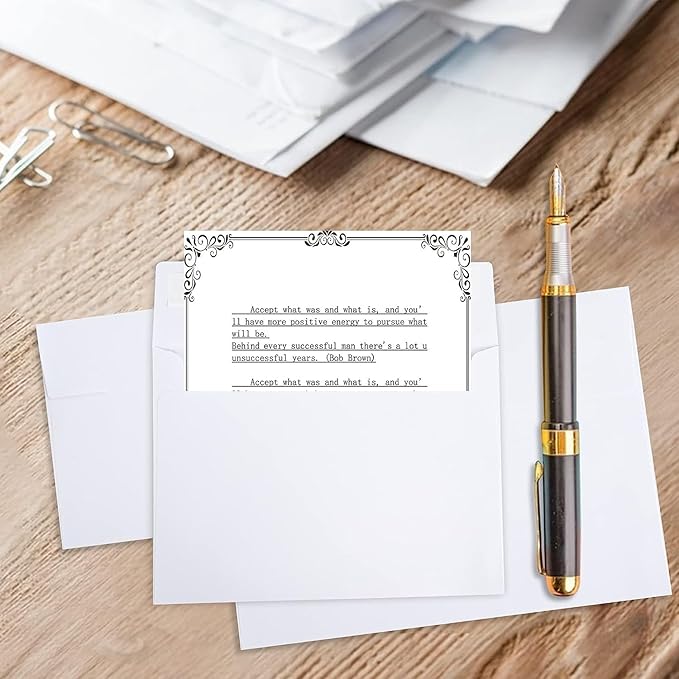 100Packs 5x7 Envelopes,White A7 Envelopes,5x7 Envelopes for Invitations,Envelopes Self Seal for Weddings,Greeting Cards, Mailing, Invitations, Photos, Postcards，Printable Invitation Envelopes
