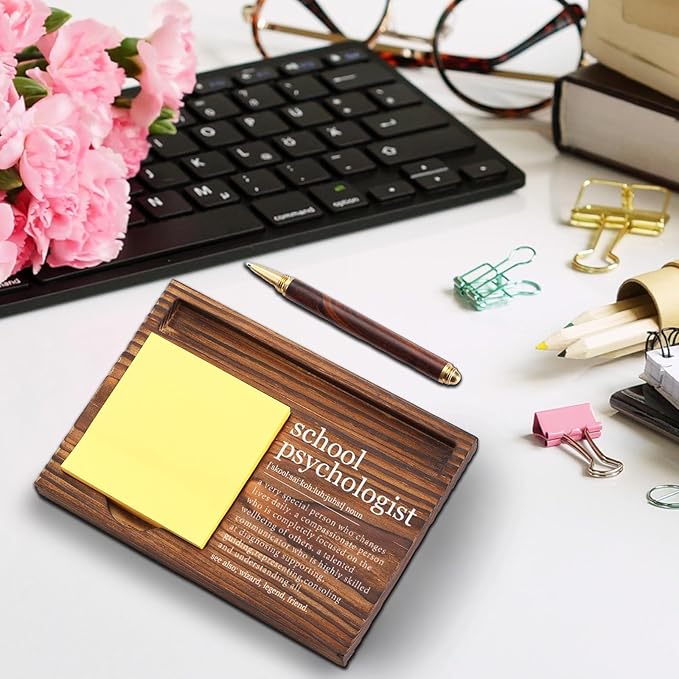 School Psychologist Gifts, School Counselor Appreciation Gifts Thank You Gifts for School Psych Behavior Therapist, Positivity Gifts Desk Self-Stick Note Pad Holders TZP03