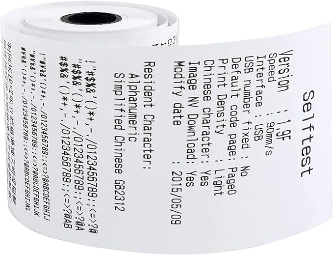 OausTect Thermal Paper Rolls 3 1/8" x 230',10 Rolls Thermal Receipt Paper for POS/Cash Register