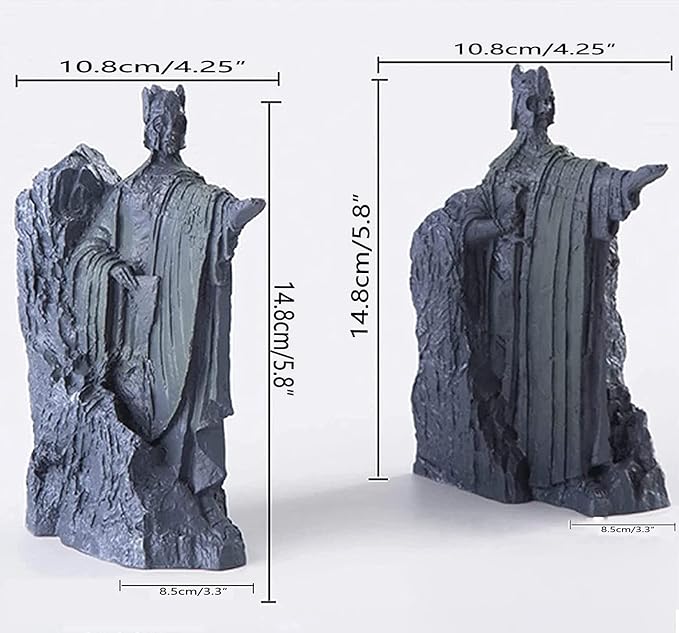 Bookends Book End Lord of Rings Hobbit Book Decoration Resin, Decorative Book Stopper Binder and Dividers, Blue, Large