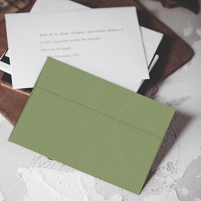 A7 Sage Green Envelopes 100 Pack, Goefun 5x7 Self Seal Printable Envelopes for Invitation, 5x7 Gift Cards, Birthday, Baby Shower, 5.25 x 7.25 in, 120GSM