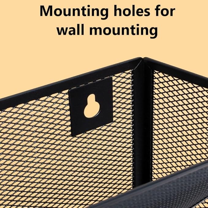 Kuntine.B 3 Pockets Wall File Holder Organizer Office Hanging Magazine Rack Wall File Organizer for Office Home, Black