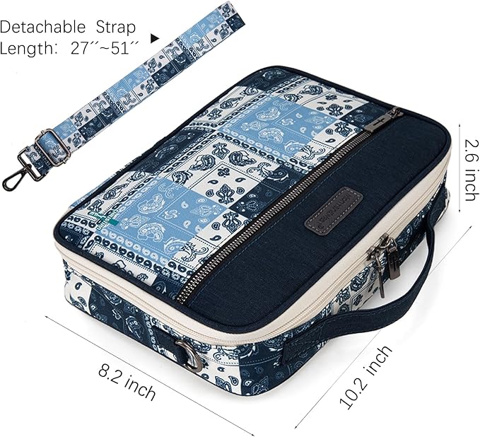 Montana West Bible Book Covers for Women Canves Bible Cases with Zippered Pocket Bible Bags Handheld Crossbody Church Bible Study Supplie