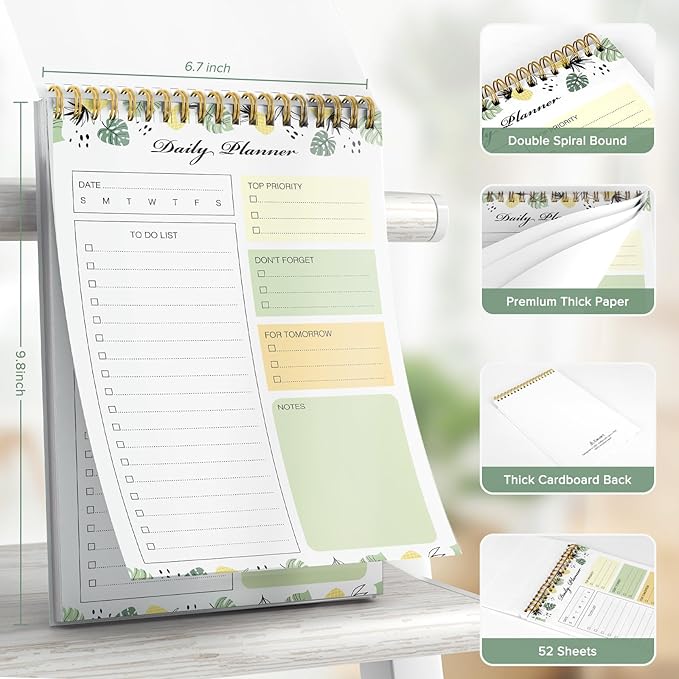 To Do List Notepad, To Do List Notebook for Work with 52 Undated Sheets, Daily To Do List Planner, Checklist Organizer Notebook for Office, Home and School- Fruity