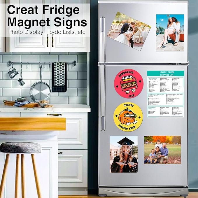 Printable Magnetic Sheets - 30 Glossy White Sheets - Make fridge magnets, Personality Labels, Crafts - 8.5" x 11"
