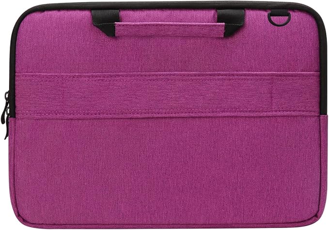 iCozzier 11-11.6 Inch Handle Laptop Briefcase Shoulder Bag Electronic Accessories Organizer Messenger Carrying Case Laptop Sleeve Protective Bag with Shoulder&Luggage Strap - Rose