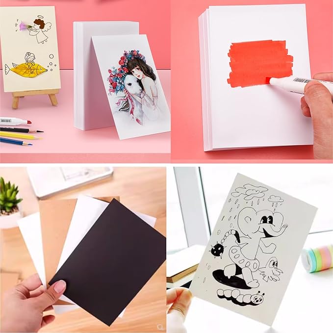 Baisunt 25 Pack 4x6 White Cardstock Paper Blank Thick Heavyweight 92lb Card Stock for Making Greeting Cards, Invitations cards, Photos, Postcards