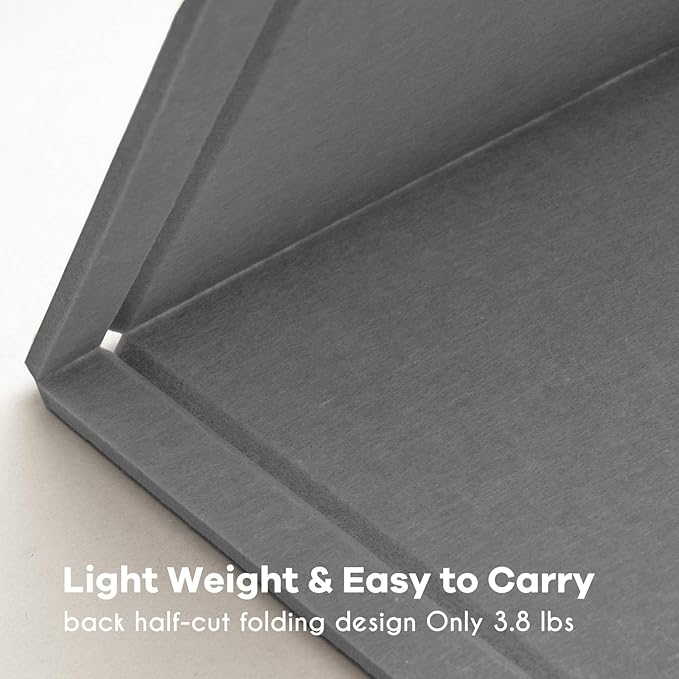 Large Bulletin Board - 48 x 48 Inches, Decorative Felt Pin Board for Wall - 4' x 4' Foldable Photo Display Board with Self-Adhesive Tape, Includes 20 Push Pins - Gray