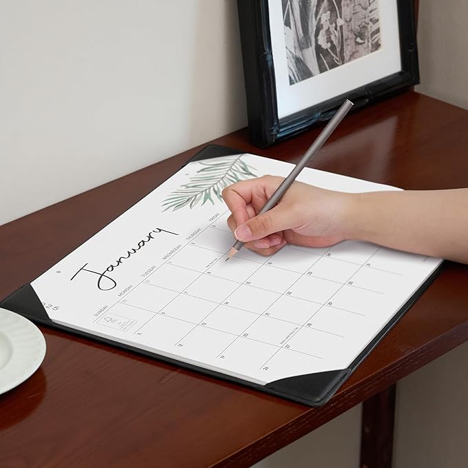 Cabbrix Desk Calendar 2025-2026 with Desktop Mat, Simple Desk Pad Calendar 15 x 12 Inch Runs From January 2025 to June 2026, Desk Blotter Calendar for Home School and Office