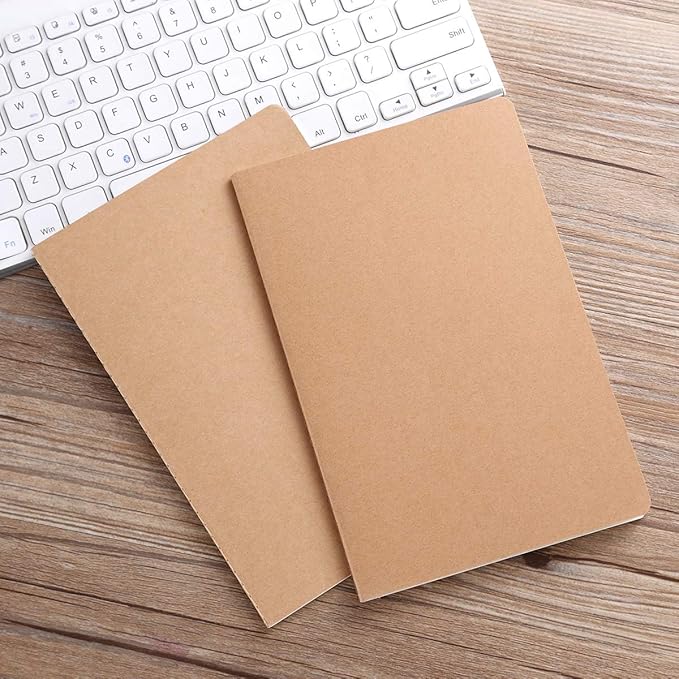 12 Pack Notebook Journals for Travelers, Students and Office, Writing Sketchbook Memo Diary Subject Notebooks Planner with Blank Paper, 60 Pages, 30 Sheets, 8.3x5.5 inch, A5 Size, Travel Journal Set