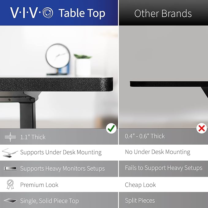 VIVO Reclaimed Wood 60 x 24 inch Universal Solid One-Piece Table Top for Standard and Sit to Stand Height Adjustable Home and Office Desk Frames, DESK-TOP60P