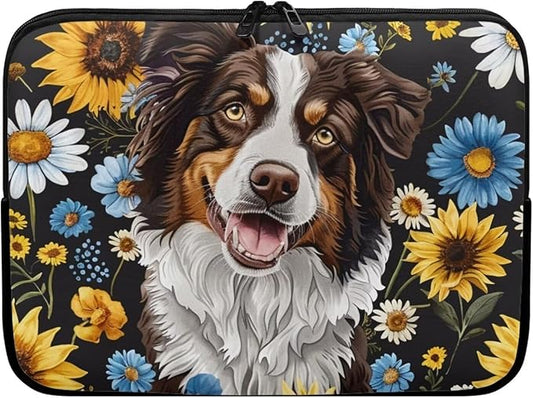 Bernese Mountain Dog Printed Computer Bags for Laptops, Sunflower Daisy Printed 10 Inch Laptop Bag Laptop Briefcase Travel Case for Women Men Teens, Compatible with Most Laptops