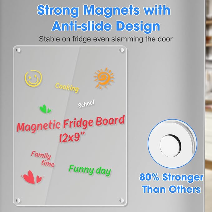 Acrylic Dry Erase Board Whiteboard for Fridge Meal Planner Menu Board for Kitchen to do List Shopping List Grocery List Family Dinner Refrigerator Chore Chart Chore Board 2024 Clear Planning Board