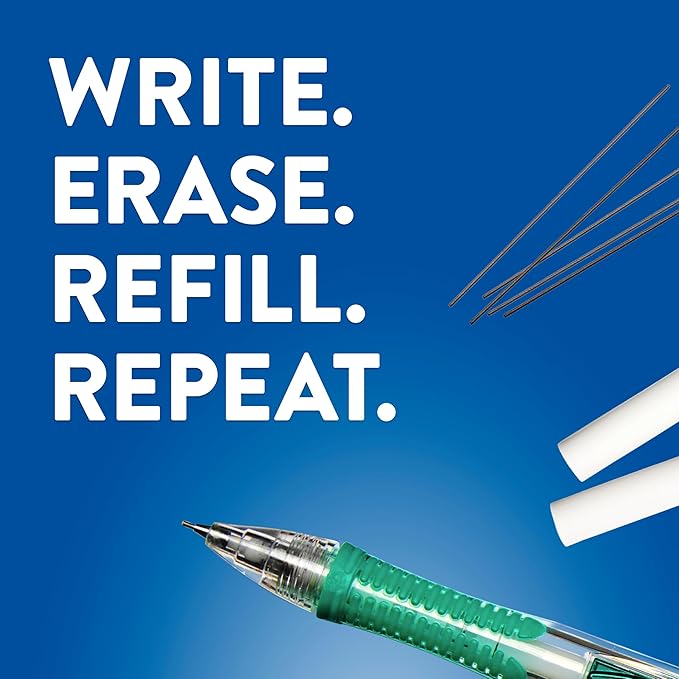 Paper Mate Clearpoint Mechanical Pencils 0.7mm, HB #2 Pencil Lead, 2 Pencils, School Supplies, Teacher Supplies, Drawing Pencils, Sketching Pencils, 1 Lead Refill Set, 2 Erasers