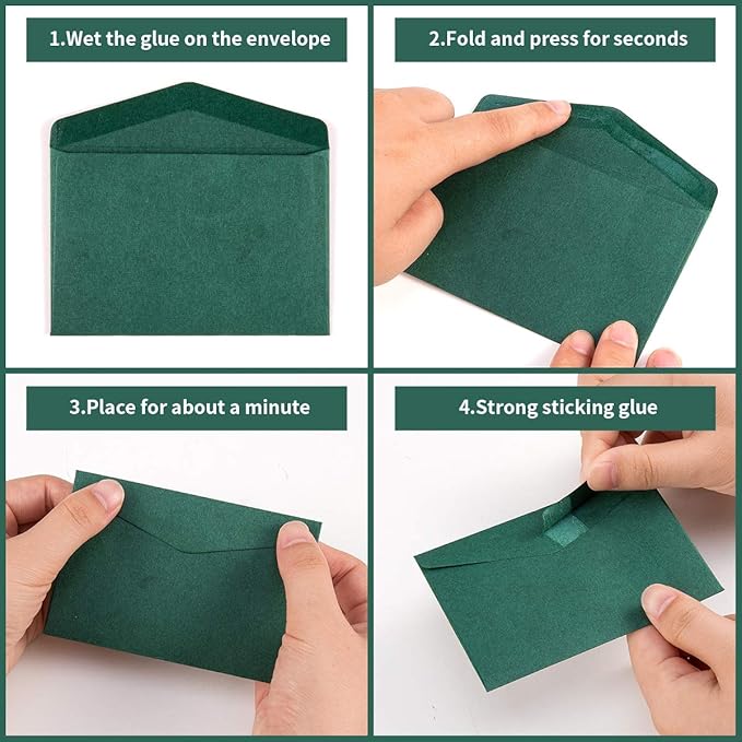 120 Pack Mini Envelopes Red Envelopes Small Self-Adhesive Kraft Paper Envelopes Tiny Pockets for Valentine's, Christmas, Holiday Small Gift Cards Invitations Business Notes(4.13"×2.76") (Red)